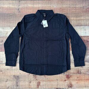 Forever 21 black button down long sleeve shirt men's medium